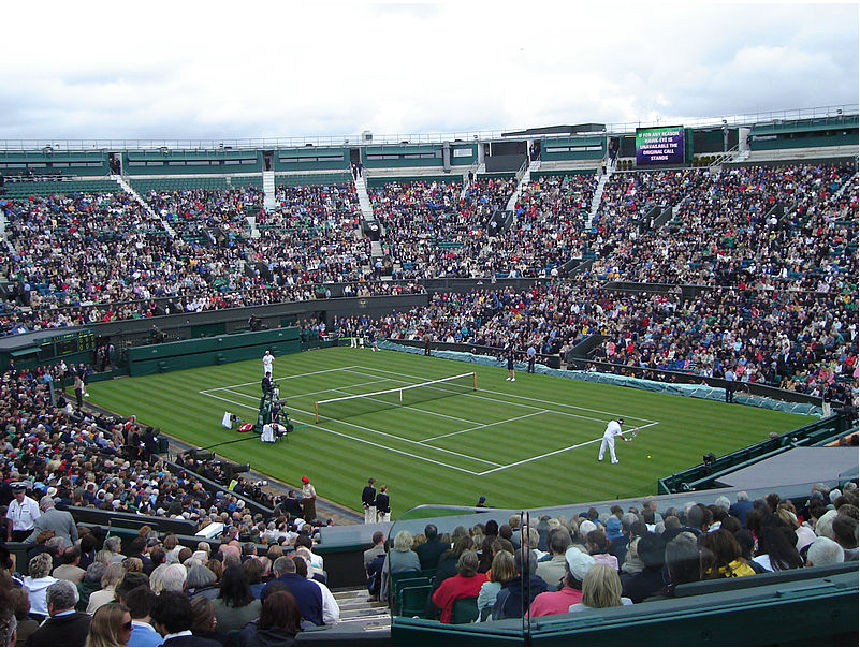 Теннисный матч на Уимблдоне,  старейшего и самого престижного теннисного турнира