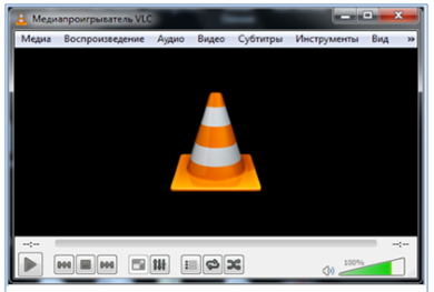 Окно приложения "Медиапроигрыватель VLC"