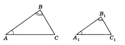 Первый признак подобия треугольников доказательство