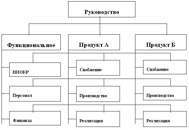Типовая схема матричной организационной структуры