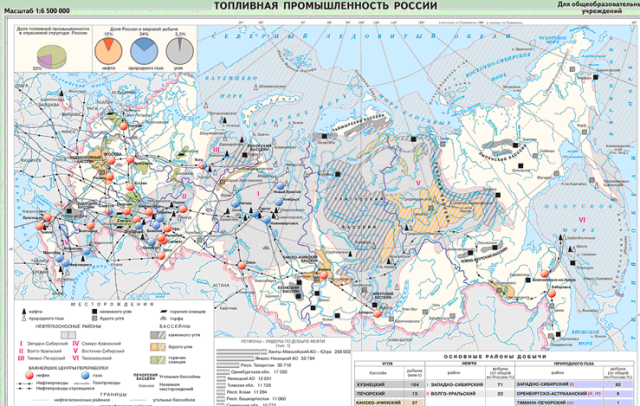Карта топливной промышленности России