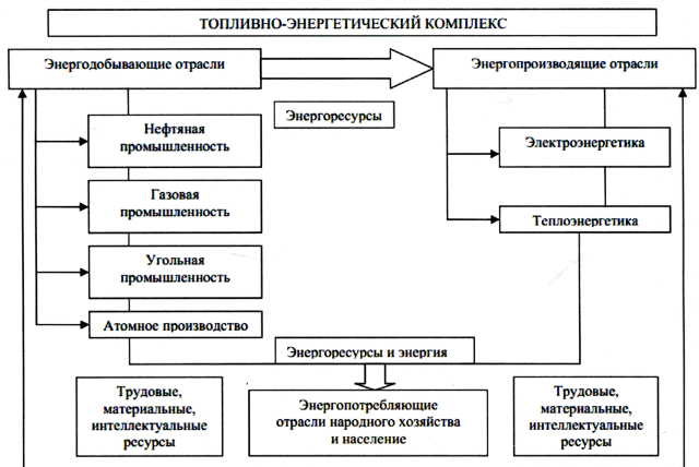 Схема структуры ТЭК России